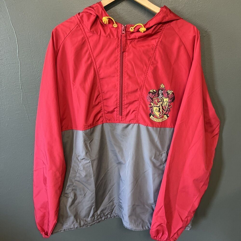 Universal Studios Harry Potter Gryffindor Pullover Windbreaker Sz Medium Hood